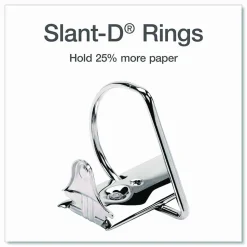 Cardinal XtraLife ClearVue Nonstick Locking Slant 3-Ring Binder, 6" D-Rings, White