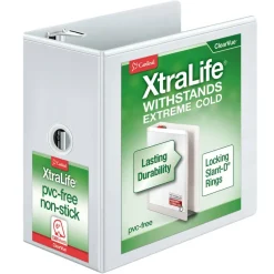 Cardinal XtraLife ClearVue Nonstick Locking Slant 3-Ring Binder, 6