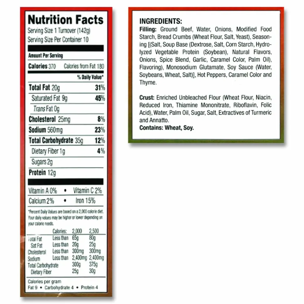 Caribbean Food Delights Jamacian Style Spicy Beef Empanadas, 5 oz, 10/Carton