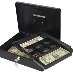 CARL Bill Tray Steel Security Cash Box, Steel, Black, 4