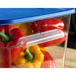 Carlisle Squares Food Storage Container Lid, 11.38 x 11.38 x 0.63, Blue, Plastic