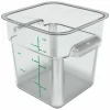 Carlisle Squares Polycarbonate Food Storage Container, 4 qt, 7.13 x 7.13 x 7.29, Clear, Plastic