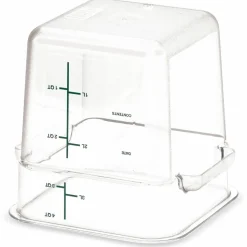 Carlisle Squares Polycarbonate Food Storage Container, 4 qt, 7.13 x 7.13 x 7.29, Clear, Plastic