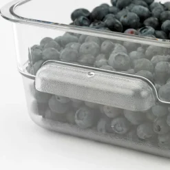 Carlisle Squares Polycarbonate Food Storage Container, 2 qt, 7.13 x 7.13 x 3.8, Clear, Plastic