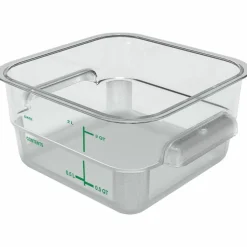 Carlisle Squares Polycarbonate Food Storage Container, 2 qt, 7.13 x 7.13 x 3.8, Clear, Plastic
