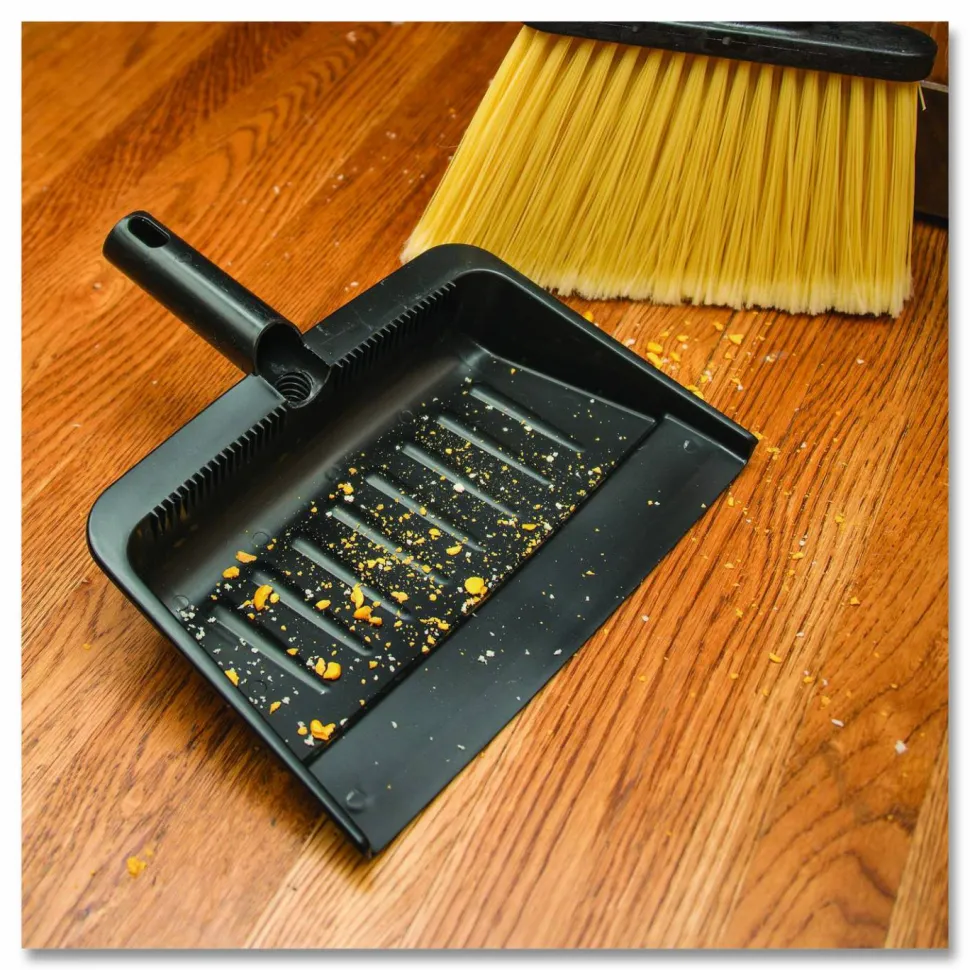 Carlisle Flo-Pac Flexible Plastic Dustpan, 8 x 12, Plastic, Black