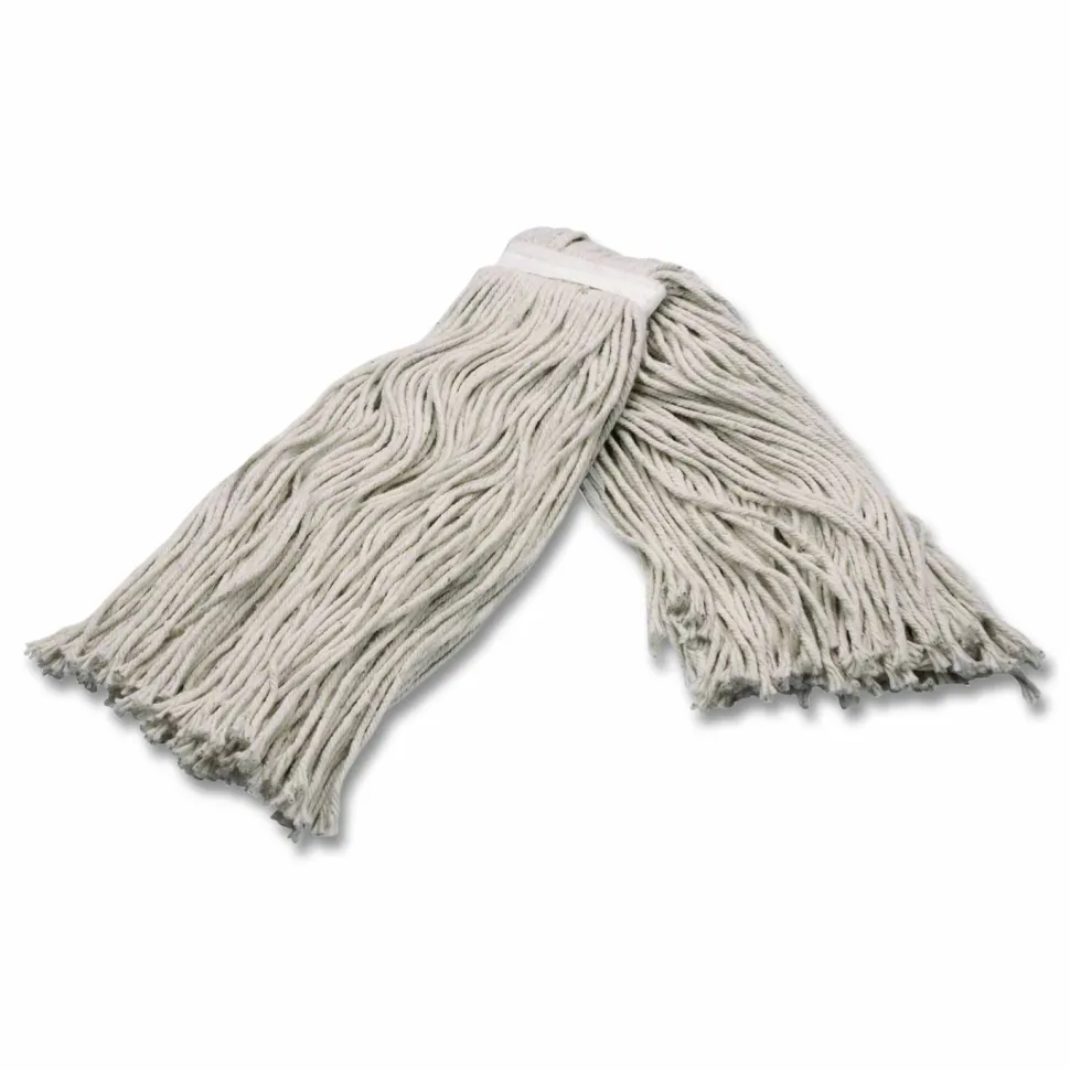 Carlisle Full Weight Cut End Mop Head, Cotton, 16 oz, White