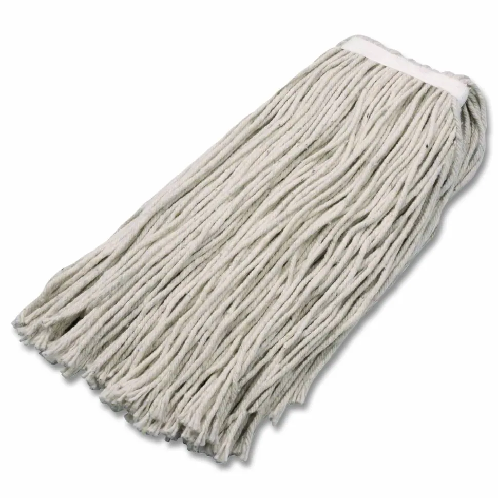 Carlisle Full Weight Cut End Mop Head, Cotton, 16 oz, White