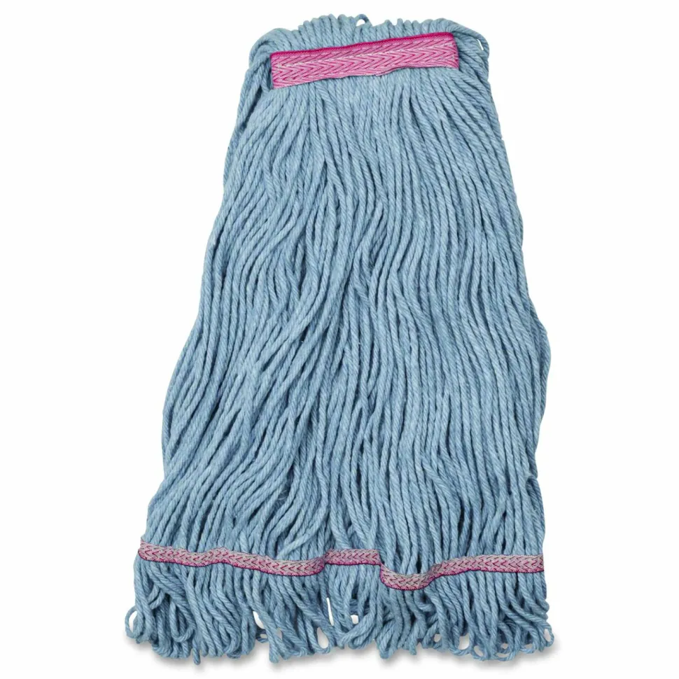 Carlisle Medium Blue Looped-End Mop, Cotton, 43 x 6 x 3, Red