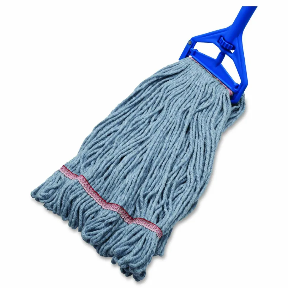 Carlisle Medium Blue Looped-End Mop, Cotton, 43 x 6 x 3, Red