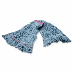 Carlisle Medium Blue Looped-End Mop, Cotton, 43 x 6 x 3, Red
