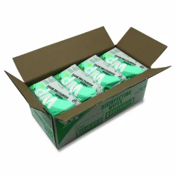 Carlisle WipesPlus Disinfecting Surface Wipes, Flat Pack, 1-Ply, 7 x 8, Lemon, White, 80 Wipes/Refill Pack, 12 Packs/Carton