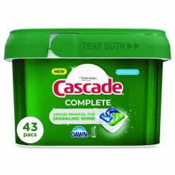 Cascade ActionPacs, Fresh Scent, 20 oz Tub, 43/Tub, 6 Tubs/Carton