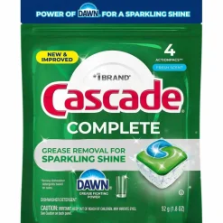 Cascade Complete ActionPacs, Fresh Scent, 4 Pods/Pack, 30 Packs/Carton