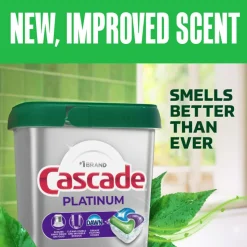 Cascade Platinum Dishwasher ActionPacs, Fresh, 1.99 Lb, Pack Of 59 Pacs