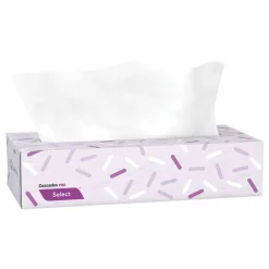 Cascades PRO Select Flat Box Facial Tissue, 2-Ply, White, 100 Sheets/Box, 30 Boxes/Carton