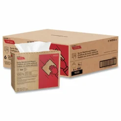 Cascades PRO Tuff-Job Scrim Reinforced Wipers, 4-Ply, 9.75 x 16.75, White, 150/Box, 6 Box/Carton
