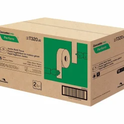 Cascades Tandem JRT PRO Perform 2-Ply Jumbo Toilet Paper, 1250' Per Roll, 100% Recycled, Pack Of 6 Rolls