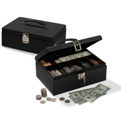 Cash Box With Locking Hatch, 3 7/8"H x 11"W x 7 5/8"D