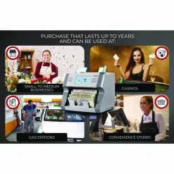 Cassida 8800R Single Pocket Discriminator, 1,200 bills/min, 9.5" x 11" x 10.4", Gray
