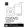 CD/DVD Window Envelopes, 5" x 5", White, Pack Of 50