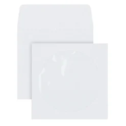 CD/DVD Window Envelopes, 5" x 5", White, Pack Of 50