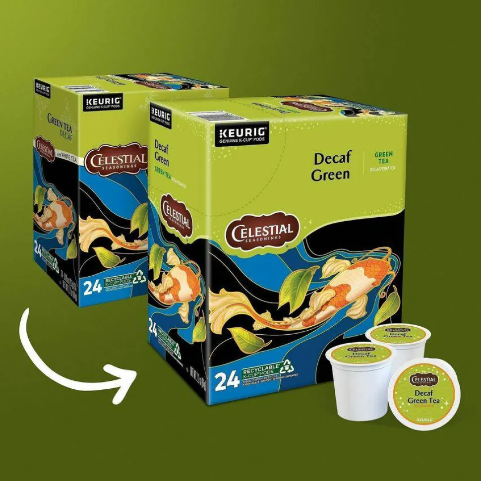 Celestial Seasonings Decaffeinated Green Tea K-Cups, 96/Carton
