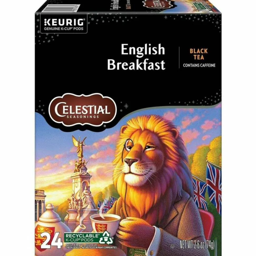 Celestial Seasonings English Breakfast Tea Single-Serve K-Cup, Carton Of 96