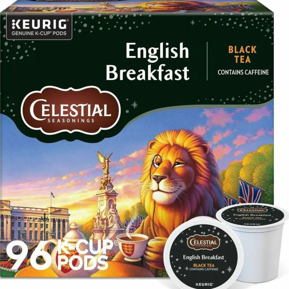 Celestial Seasonings English Breakfast Tea Single-Serve K-Cup, Carton Of 96