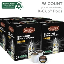 Celestial Seasonings English Breakfast Tea Single-Serve K-Cup, Carton Of 96