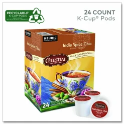 Celestial Seasonings India Spice Chai Tea K-Cups, 96/Carton