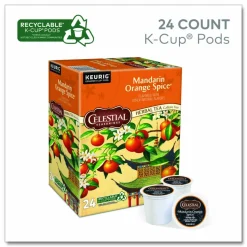 Celestial Seasonings Mandarin Orange Spice Herb Tea, 0.13 oz K-Cups, 96/Carton