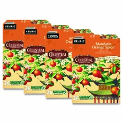 Celestial Seasonings Mandarin Orange Spice Herb Tea, 0.13 oz K-Cups, 96/Carton