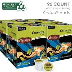 Celestial Seasonings Natural Antioxidant Decaf Green Tea Keurig Single-Serve K-Cup Pods, 24 Pods Per Pack, Case Of 4 Packs