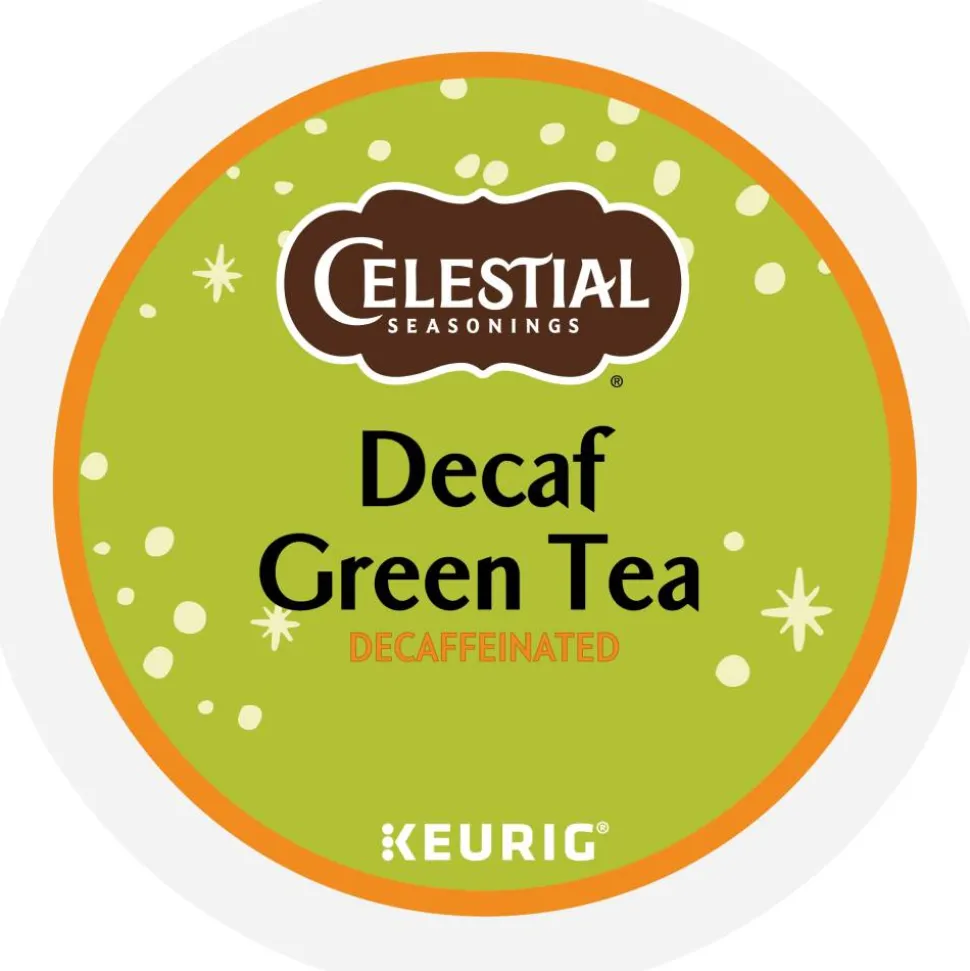 Celestial Seasonings Natural Antioxidant Decaf Green Tea Keurig Single-Serve K-Cup Pods, 24 Pods Per Pack, Case Of 4 Packs