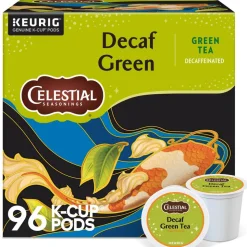 Celestial Seasonings Natural Antioxidant Decaf Green Tea Keurig Single-Serve K-Cup Pods, 24 Pods Per Pack, Case Of 4 Packs
