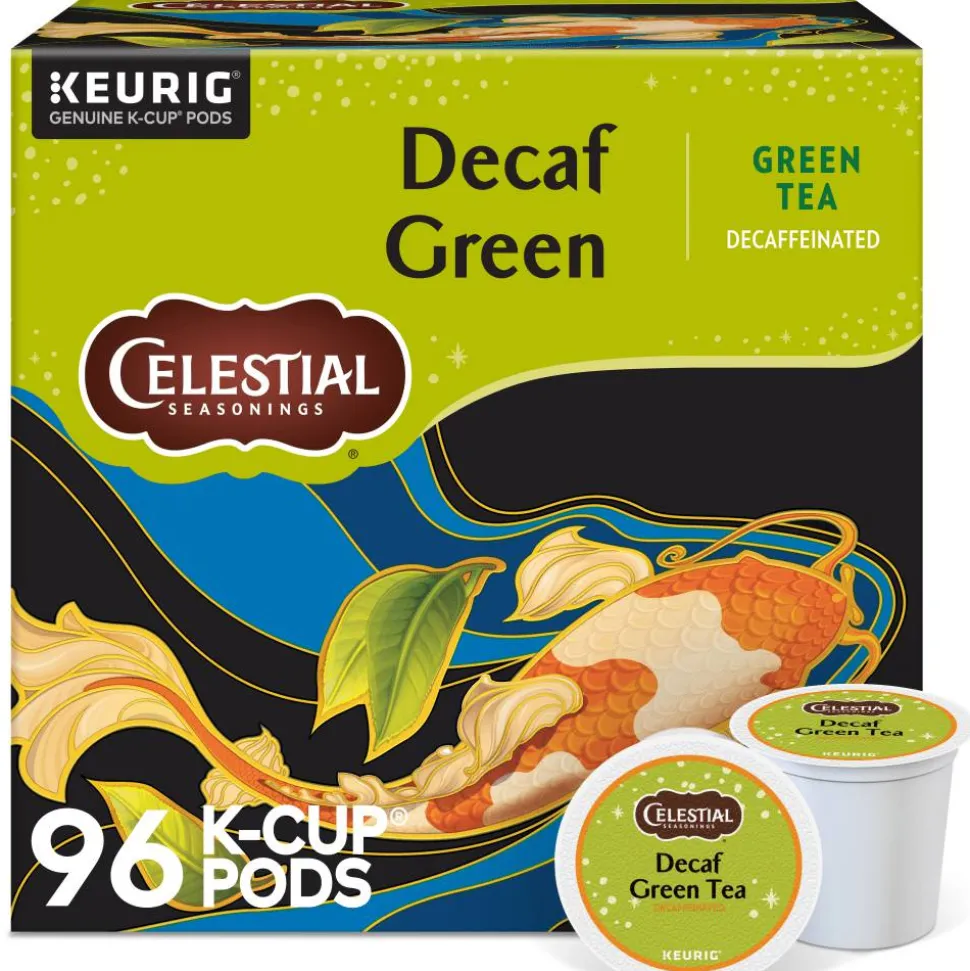 Celestial Seasonings Natural Antioxidant Decaf Green Tea Keurig Single-Serve K-Cup Pods, 24 Pods Per Pack, Case Of 4 Packs