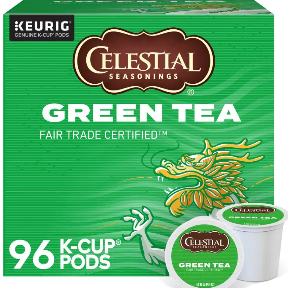 Celestial Seasonings Natural Antioxidant Green Tea Single-Serve K-Cups, 0.40 Oz, Box Of 96