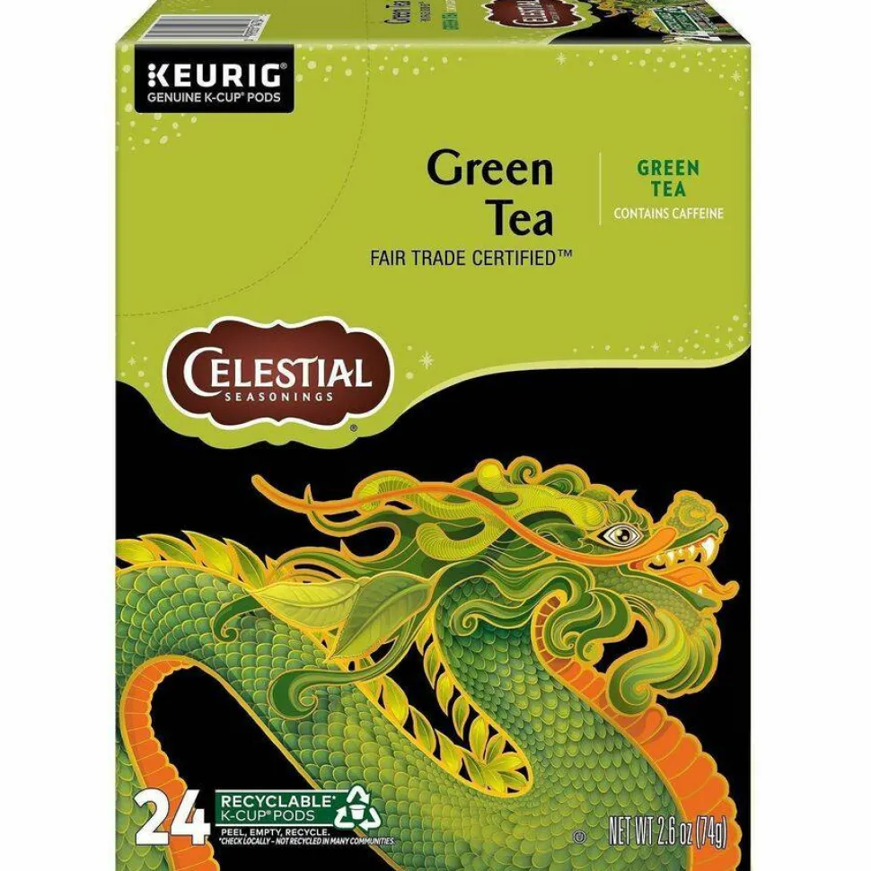 Celestial Seasonings Natural Antioxidant Green Tea Single-Serve K-Cups, 0.40 Oz, Box Of 96