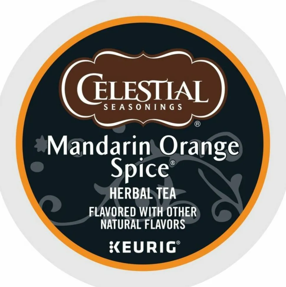 Celestial Seasonings Single-Serve K-Cup Pods, Mandarin Orange Tea, Box Of 24
