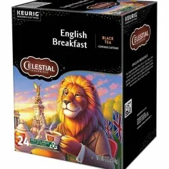 Celestial Seasonings Single-Serve K-Cup Pods, English Breakfast Tea, Box Of 24