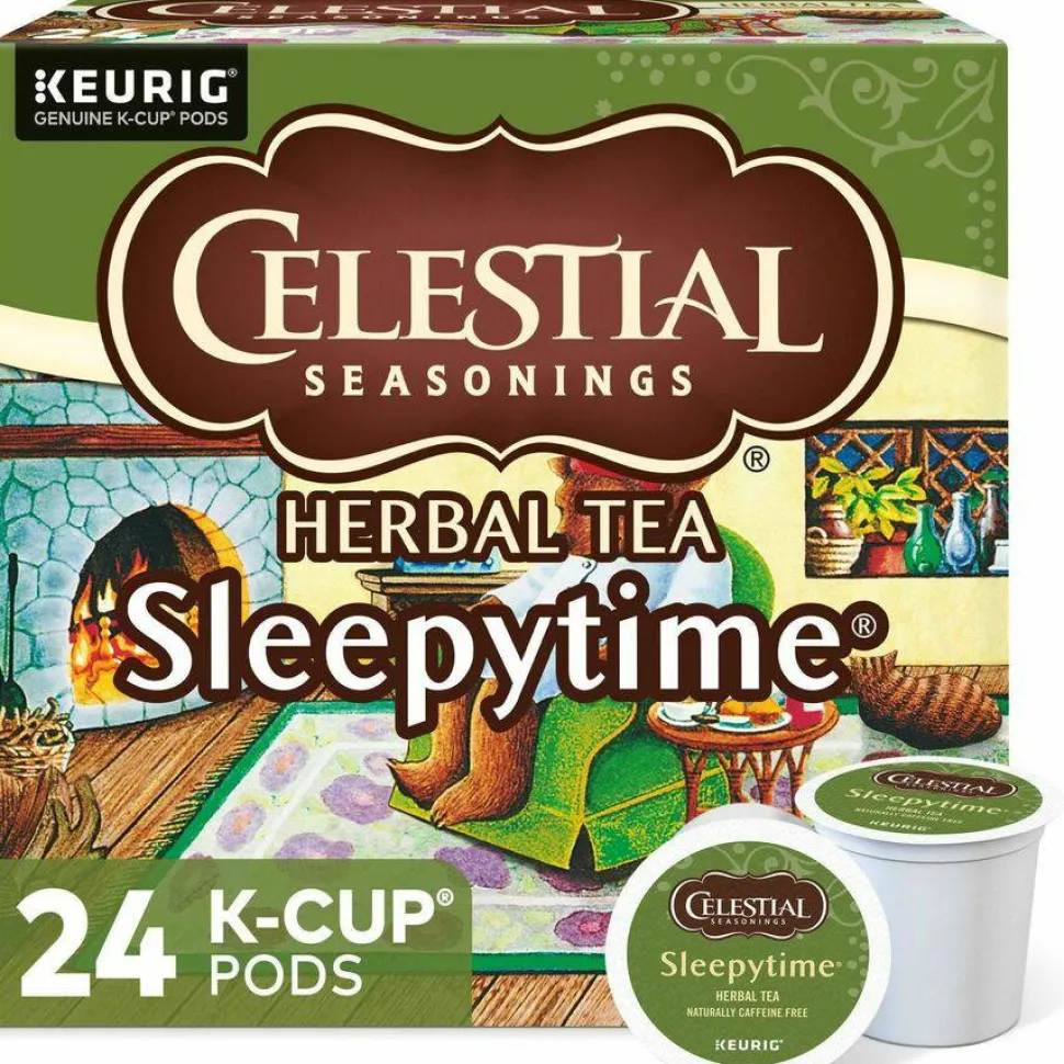 Celestial Seasonings Single-Serve K-Cup Pods, Sleepytime Herbal Tea, Box Of 24