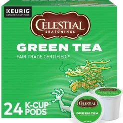 Celestial Seasonings Single-Serve K-Cup Pods, Green Tea, Box Of 24