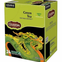Celestial Seasonings Single-Serve K-Cup Pods, Green Tea, Box Of 24