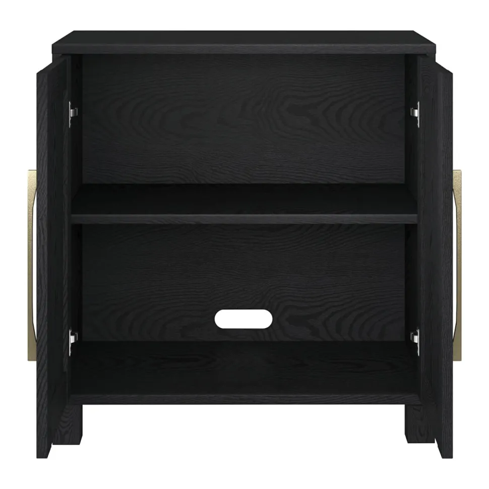 Chabot 28" Wide Rectangular Accent Cabinet in Black Grain