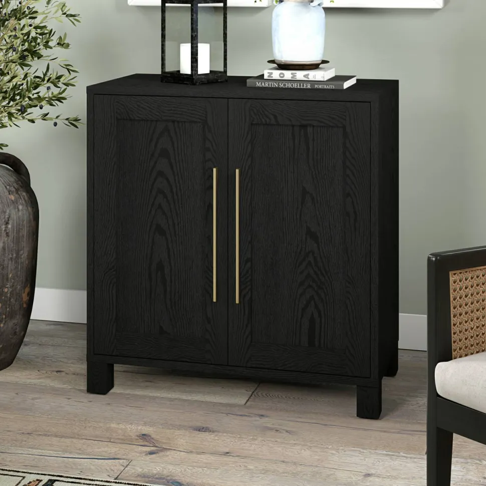 Chabot 28" Wide Rectangular Accent Cabinet in Black Grain