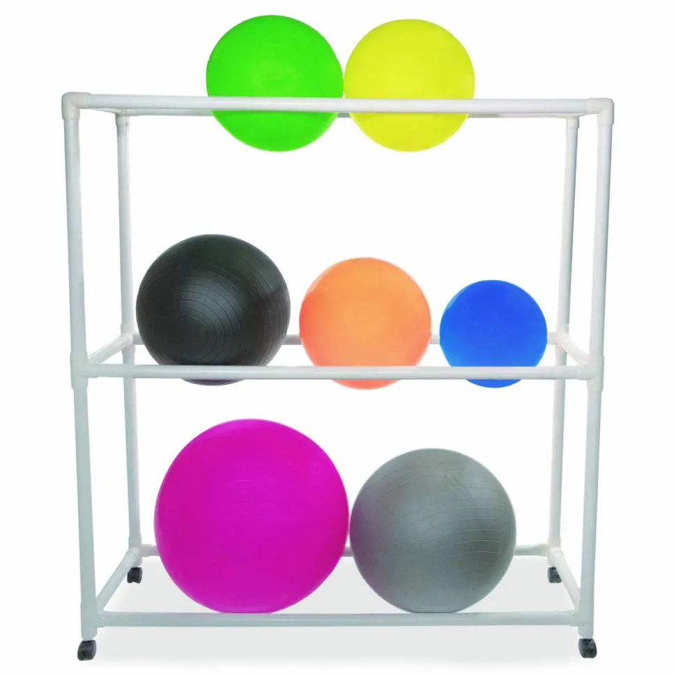Champion Sports 9 Ball ABS Storage Cart, Plastic, 132 lb Capacity, 19 x 62 x 67, White