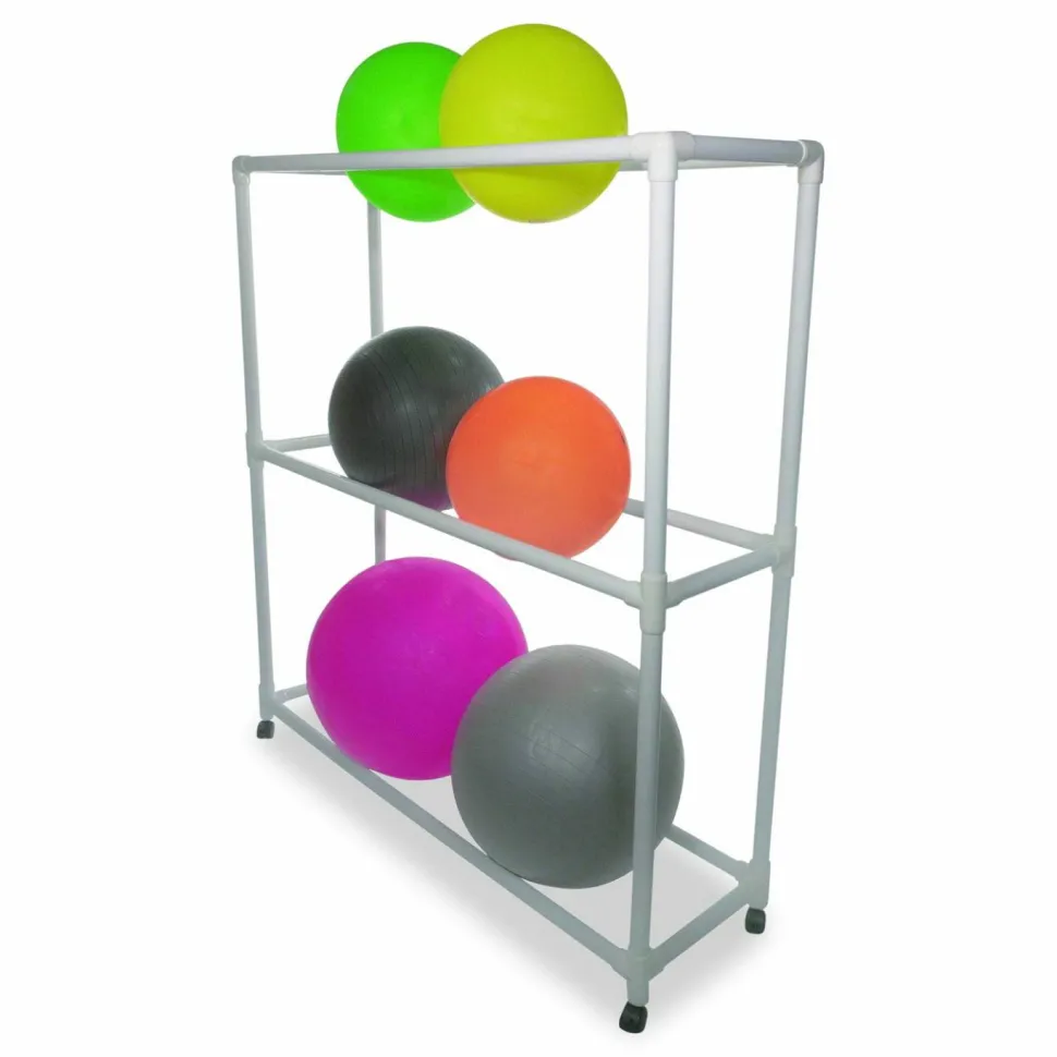 Champion Sports 9 Ball ABS Storage Cart, Plastic, 132 lb Capacity, 19 x 62 x 67, White