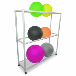 Champion Sports 9 Ball ABS Storage Cart, Plastic, 132 lb Capacity, 19 x 62 x 67, White