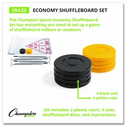Champion Sports Blacktop Shuffleboard Set, (2) Two-Piece 51
